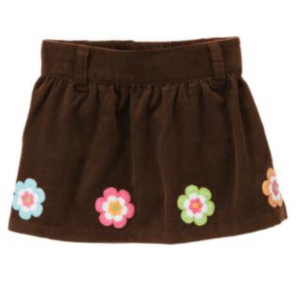 Gymboree Growing Flowers Brown Corduroy Skirt 2T Girls - Picture 1 of 2